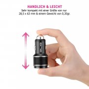 Auto schnell Ladeger&auml;t DOPPELPACK USB C Power Mini 2-Port aus Aluminium