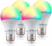 B.K.Licht I 4er Set LED E27 Wi-Fi Lampen I 4x 9 Watt I 4x 806 Lumen I RGB I CCT I Dimmbar