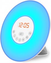 B.K.Licht LED Wecker mit Digitaluhr, Sonnenaufgang-Funktion, FM Radio und 7 Farbwechsel
