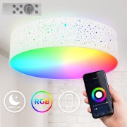 B.K.Licht - Smart Home RGB LED Deckenlampe 39cm mit Fernbedienung, App- und Sprachsteuerung