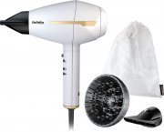 BaByliss 6735E Profi-Haartrockner Pro Compact Ionic 2400 Watt White & Gold