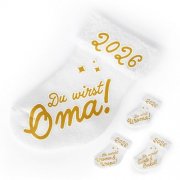 Babysocke als Geschenkidee: Schwangerschaft verk&uuml;nden f&uuml;r 1&euro;