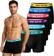 Bad Surfer 6er Pack Herren Boxershorts Set aus Baumwolle im Farbmix