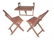 Balkon-Set mit Klappst&uuml;hlen und H&auml;nge-Balkontisch aus Holz f&uuml;r 49,99&euro; (statt 100&euro;)