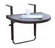 Balkontisch H&auml;ngetisch Agra Klapptisch Alu/Kunststoffgeflecht Coffee 60 x 50 cm f&uuml;r 33,33&euro;