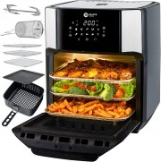 Balter HL-1200 12 Liter Hei&szlig;luftfritteuse mit Touch-Bedienung inkl. rotierenden Spie&szlig; und Rezeptheft