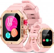 BAMBOOINN W1 Smartwatch und Fitnessuhr mit Telefonfunktion f&uuml;r iOS und Android