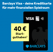 Barclayscard Visa-Kreditkarte ein Leben lang keine Jahresgeb&uuml;hr + weltweit geb&uuml;hrenfrei + 40&euro; Pr&auml;mie