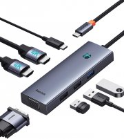 Baseus 7 in 1 USB C Hub Dual 4K HDMI USB C Docking Station
