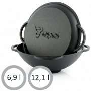 BBQ-Toro Kazan Gusseisen Topf mit Deckel 6,9 Liter oder 12,1 Liter