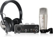 Behringer U-Phoria Studio Bundle mit Kondensatormikrofon, Studiokopfh&ouml;rer und USB-Audio-Interface