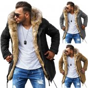 BEHYPE Herren Winterjacke mit Kunstfell in verschiedenen Farben
