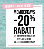 Bei Hunkem&ouml;ller sind nur am Wochenende Memberdays mit 20% Rabatt auf die gesamte Kollektion!!!