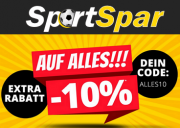 Bei SportSpar gibts mit Gutscheincode 10% Extra-Rabatt auf absolut ALLES