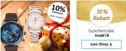 Bei uhrcenter &ndash; Europas gro&szlig;em Schmuck und Uhren Shop bekommt Ihr mit dem Code 10 % Rabatt