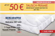 Beim Kauf einer Matratze ab 199,- &euro; bekommt Ihr 50, &euro; angerechnet, wenn Ihr Eure Alte abgibt!