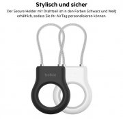 Belkin AirTag H&uuml;lle mit Drahtseil (Schwarz oder Wei&szlig;)