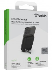 Belkin BoostCharge Magnetische kabellose Powerbank 5K mit St&auml;nder (Schwarz)