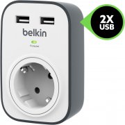 Belkin Surge Plus SurgeCube &Uuml;berspannungsschutz Steckdosenadapter mit 2 USB Anschl&uuml;sse