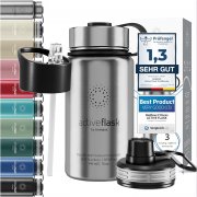 BeMaxx Edelstahl Classic Stainless 410 ml Trinkflasche