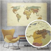 beneart&reg; Weltkarte Vintage - Poster gro&szlig; ,Europakarte ,Geschenkideen - Wandbild 140 x 82 cm