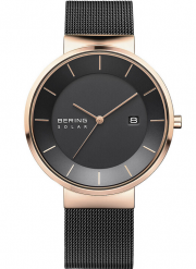 Bering Herren Analog Solar Collection Armbanduhr mit Edelstahl Armband und Saphirglas