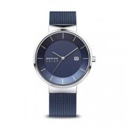 Bering Herren Analog Solar Uhr mit Edelstahl Armband 14639-307