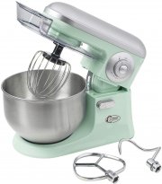 Bestron AKM1200SDM K&uuml;chenmaschine im Retro Design mit Schneebesen, Knethaken und R&uuml;hrarm