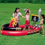 Bestway Planschbecken 190x140 cm im Piratenschiff Design mit Wasserkanone