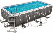 Bestway Power Steel Deluxe Pool-Set 404 x 201 x 100 cm inkl. Filterpumpe und Sicherheitsleiter