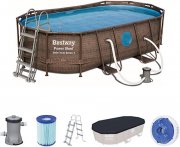 Bestway Power Steel Swim Vista Deluxe Frame Pool oval Komplett-Set f&uuml;r 302,99&euro; 