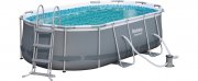Bestway Stahlrahmenpool-Set Oval 424 cm x 250 cm x 100 cm