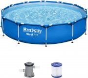 Bestway Steel Pro Frame Pool 366 x 76 cm, Set mit Filterpumpe