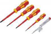 BGS Do it yourself 5-teiliger VDE-Elektriker-Schraubendreher-Satz inkl. Spannungspr&uuml;fer