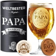 Bierglas mit Gravur "Bester Papa der Welt" im Angebot