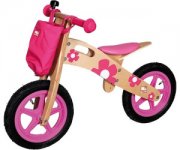  Bino Laufrad Flobi aus Holz, rosa mit Blumen f&uuml;r 53,99&euro; statt 68,35&euro;