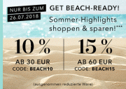 Bis zu -10 oder -15% auf Sommer Highlights bei Douglas