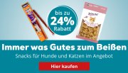 Bis zu -24% auf Hunde und Katzensnacks