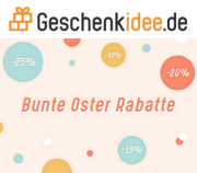 Bis zu 25% bunte Rabatte gibts zu Ostern auf tolle Artikel von Geschenkidee f&uuml;r uns