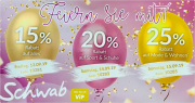 Bis zu 25% Rabatt im Schwab Shop - Heute 25% Rabatt auf Mode und Wohnen