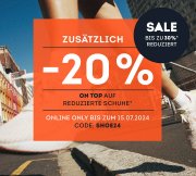 Bis zu 30% Rabatt auf &uuml;ber 2.000 Sportschuhe + 20% Extra-Rabatt On Top bei SportScheck