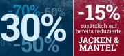 Bis zu 30% Rabatt im Winter Sale + 15% Extra-Rabatt auf Jacken und M&auml;ntel im EMP Shop