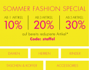 Bis zu 30% Staffelrabatt auf bereits reduzierte Mode, Taschen, Koffer und Accessoires bei Galeria