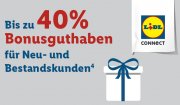 Bis zu 40% Bonusguthaben beim Aufladen von Lidl Connect