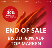 Bis zu 50% Rabatt auf ausgesuchte Uhren und Schmuckst&uuml;cke + bis zu 30% Extra-Rabatt bei Christ