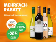 Bis zu 50% Rabatt auf ausgesuchte Weine + 10% oder 20% Extra-Rabatt bei Weinvorteil