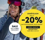 Bis zu 50% Rabatt im Sale + 20% Extra auf ausgew&auml;hlte Wintersport Must Haves bei SportScheck