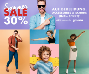 Bis zu 50% Rabatt im Sommer Sale + 30% Extra-Rabatt auf Bekleidung, Schuhe und mehr bei Galeria