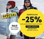 Bis zu 50% Rabatt im Winter-Sale + 25% Extra-Rabatt On Top bei SportScheck