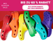 Bis zu 60% Rabatt im Mid-Season Sale + 10% Extra-Rabatt On Top bei Crocs